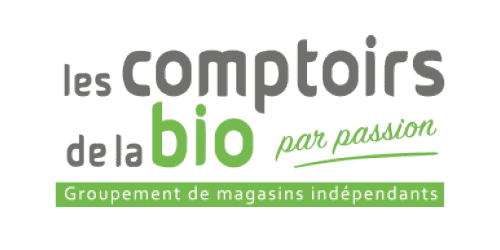 Logo de Les comptoirs de la bio, client de Videor